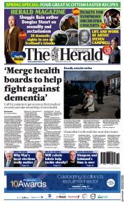 The Herald () Newspaper Front Page for 9 April 2022
