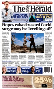 The Herald () Newspaper Front Page for 9 July 2021
