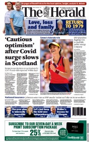 The Herald () Newspaper Front Page for 9 September 2021