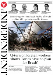 The Independent () Newspaper Front Page for 10 October 2016