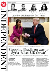 The Independent () Newspaper Front Page for 10 October 2018