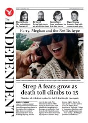 The Independent () Newspaper Front Page for 10 December 2022
