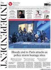 The Independent () Newspaper Front Page for 10 January 2015