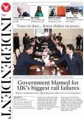 The Independent () Newspaper Front Page for 10 January 2018