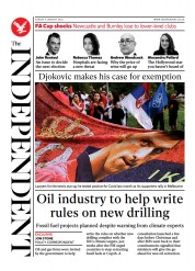 The Independent () Newspaper Front Page for 10 January 2022