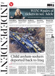 The Independent () Newspaper Front Page for 10 February 2016