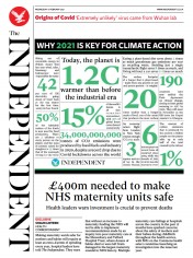 The Independent () Newspaper Front Page for 10 February 2021
