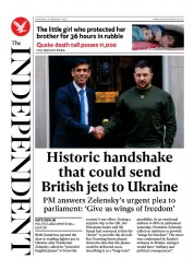 The Independent () Newspaper Front Page for 10 February 2023