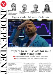 The Independent () Newspaper Front Page for 10 March 2020