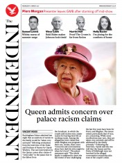 The Independent () Newspaper Front Page for 10 March 2021