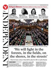 The Independent () Newspaper Front Page for 10 March 2022