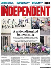 The Independent () Newspaper Front Page for 10 April 2013