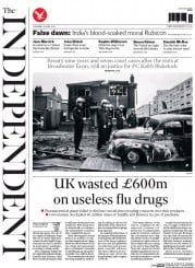 The Independent () Newspaper Front Page for 10 April 2014