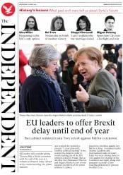 The Independent () Newspaper Front Page for 10 April 2019