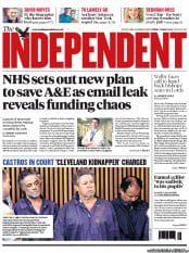 The Independent () Newspaper Front Page for 10 May 2013