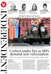 The Independent () Newspaper Front Page for 10 May 2018