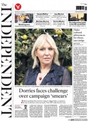 The Independent () Newspaper Front Page for 10 June 2015