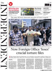 The Independent () Newspaper Front Page for 10 July 2014