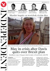 The Independent () Newspaper Front Page for 10 July 2018