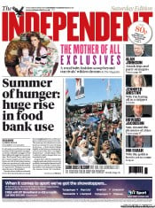 The Independent () Newspaper Front Page for 10 August 2013