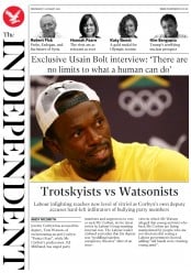 The Independent () Newspaper Front Page for 10 August 2016