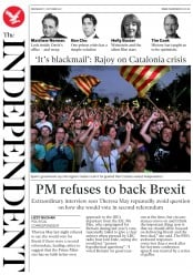 The Independent () Newspaper Front Page for 11 October 2017