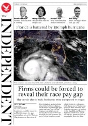 The Independent () Newspaper Front Page for 11 October 2018