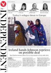 The Independent () Newspaper Front Page for 11 October 2019