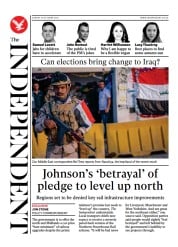 The Independent () Newspaper Front Page for 11 October 2021