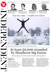 The Independent () Newspaper Front Page for 11 December 2017
