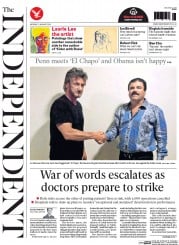 The Independent () Newspaper Front Page for 11 January 2016