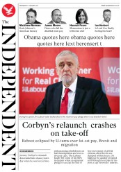 The Independent () Newspaper Front Page for 11 January 2017