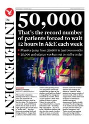 The Independent () Newspaper Front Page for 11 January 2023