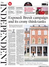 The Independent () Newspaper Front Page for 11 February 2016