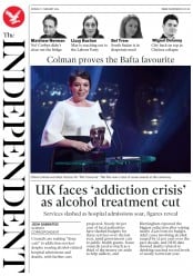 The Independent () Newspaper Front Page for 11 February 2019
