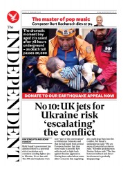 The Independent () Newspaper Front Page for 11 February 2023