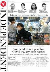 The Independent () Newspaper Front Page for 11 March 2020