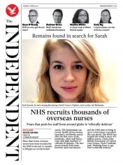 The Independent () Newspaper Front Page for 11 March 2021