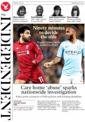 The Independent () Newspaper Front Page for 11 May 2019