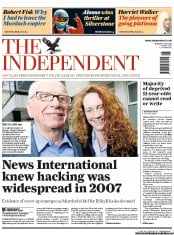 The Independent () Newspaper Front Page for 11 July 2011