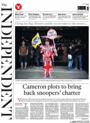 The Independent () Newspaper Front Page for 11 July 2014