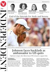 The Independent () Newspaper Front Page for 11 July 2019