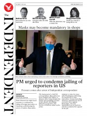 The Independent () Newspaper Front Page for 11 July 2020