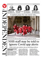 The Independent () Newspaper Front Page for 11 July 2021