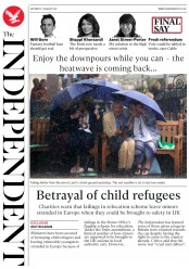 The Independent () Newspaper Front Page for 11 August 2018