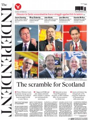 The Independent () Newspaper Front Page for 11 September 2014