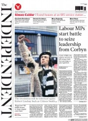 The Independent () Newspaper Front Page for 11 September 2015