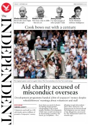 The Independent () Newspaper Front Page for 11 September 2018