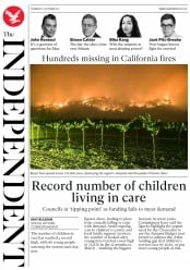 The Independent () Newspaper Front Page for 12 October 2017