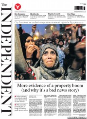 The Independent () Newspaper Front Page for 12 November 2013